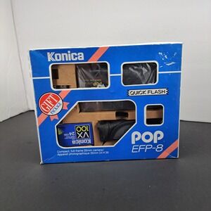 MINT KONICA POP EFP-8 35mm Film Camera Gift Set-New Old Stock NOS‎ Boxed Kit